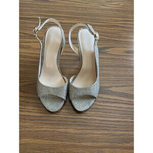 Nine West Bankhead open toed sparkly sling back heels size 6M